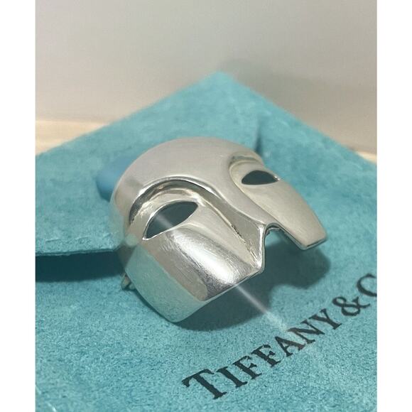 Rare Tiffany & Co. Sterling Silver Mask Brooch- The Phantom of the Opera - Picture 6 of 14